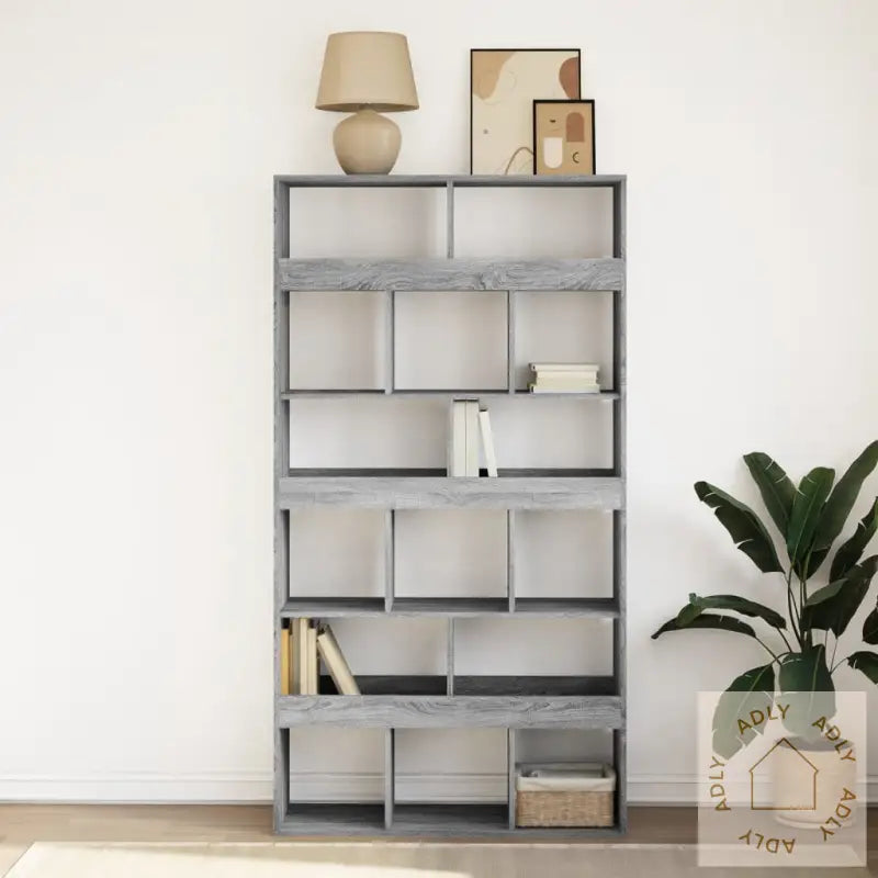 Bokhylle Grå Sonoma 100X33X187,5 Cm Konstruert Tre