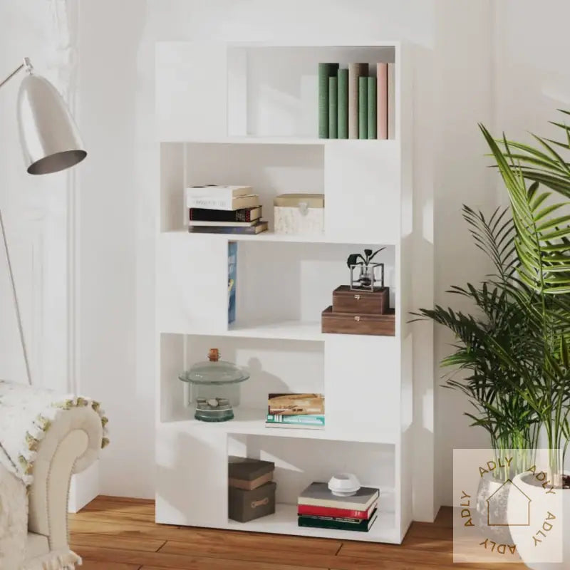 Bokhylle/Romdeler Hvit 80X24X155 Cm Konstruert Tre