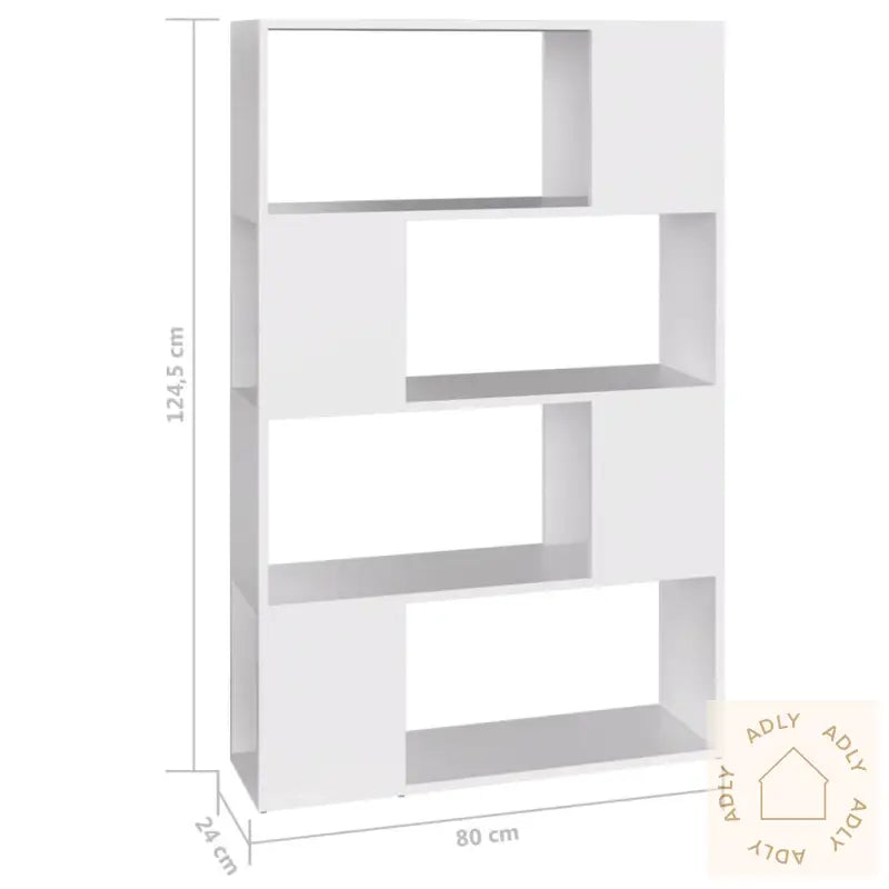 Bokhylle/Romdeler Hvit 80X24X124,5 Cm Konstruert Tre
