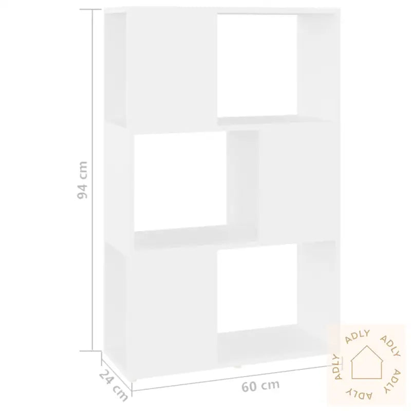 Bokhylle/Romdeler Hvit 60X24X94 Cm Konstruert Tre