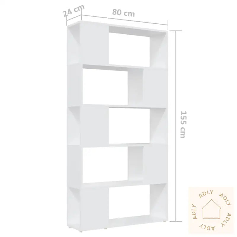 Bokhylle/Romdeler Hvit 80X24X155 Cm Konstruert Tre