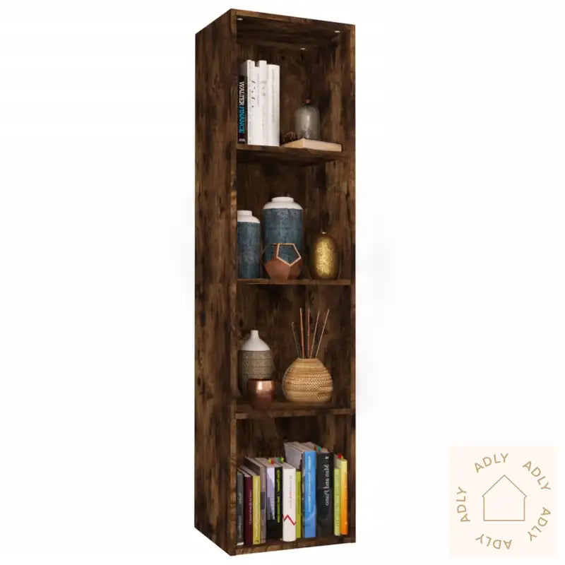 Bokhylle/Tv-Benk Røkt Eik 36X30X143 Cm Konstruert Tre