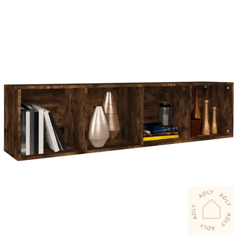 Bokhylle/Tv-Benk Røkt Eik 36X30X143 Cm Konstruert Tre