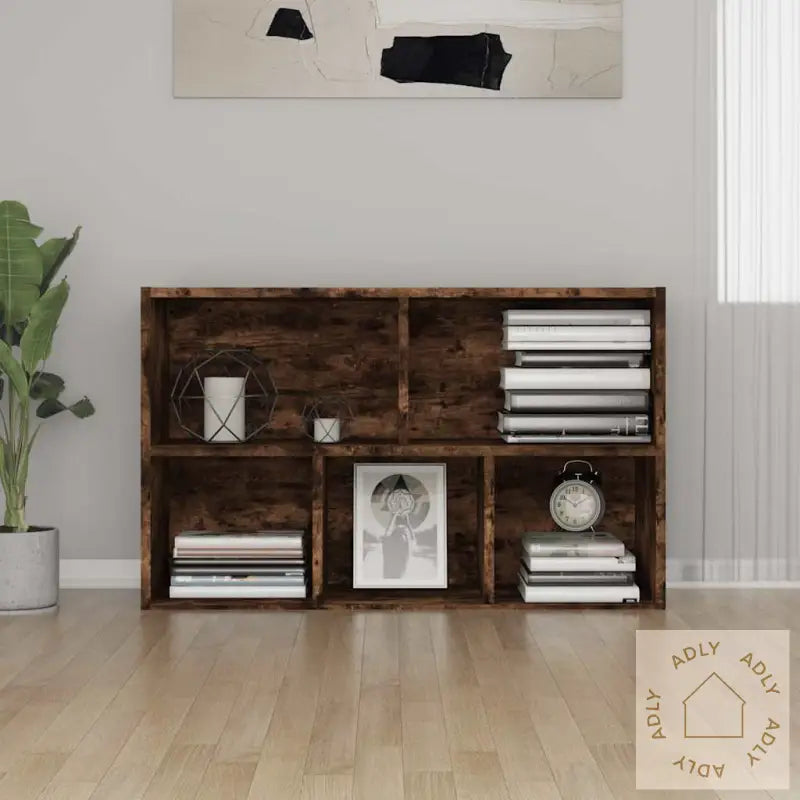 Bokhylle/Skjenk Røkt Eik 50X25X80 Cm Konstruert Tre