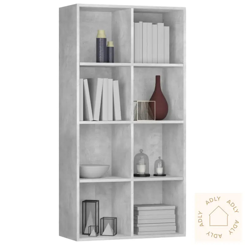 Bokhylle/Skjenk Betonggrå 66X30X130 Cm Konstruert Tre