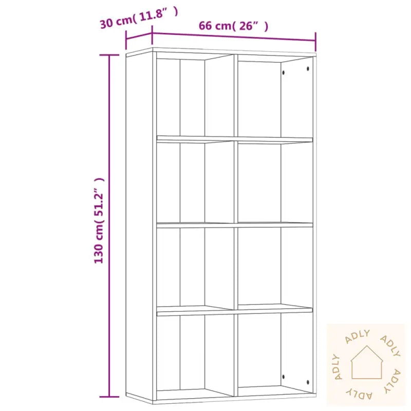 Bokhylle/Skjenk Betonggrå 66X30X130 Cm Konstruert Tre