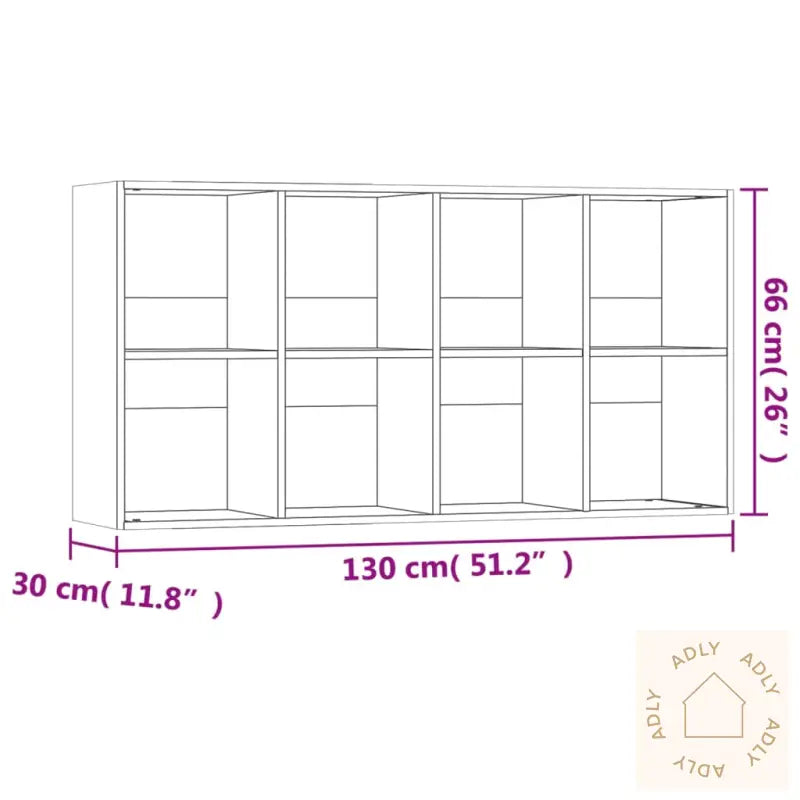 Bokhylle/Skjenk Betonggrå 66X30X130 Cm Konstruert Tre