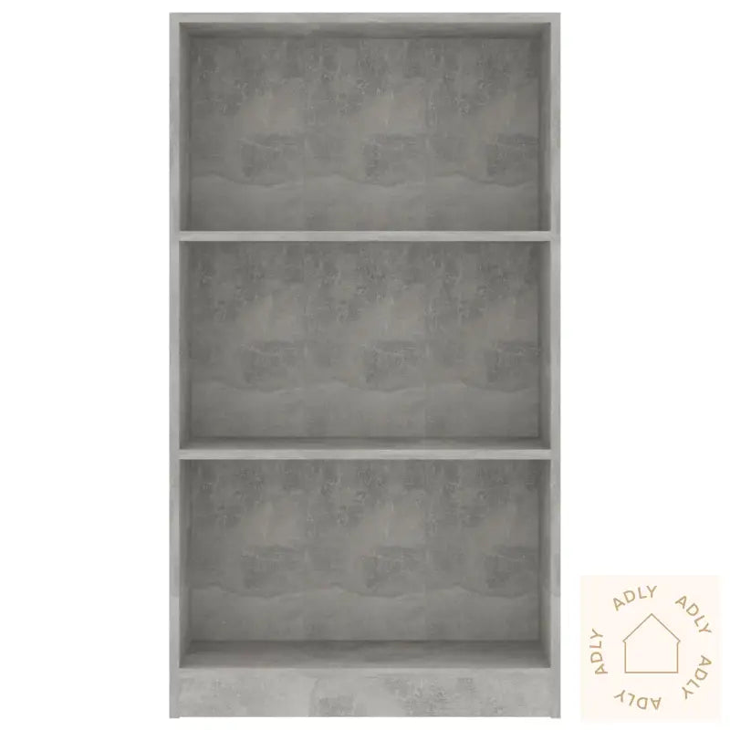 Bokhylle 3 Nivåer Betonggrå 60X24X109 Cm Konstruert Tre