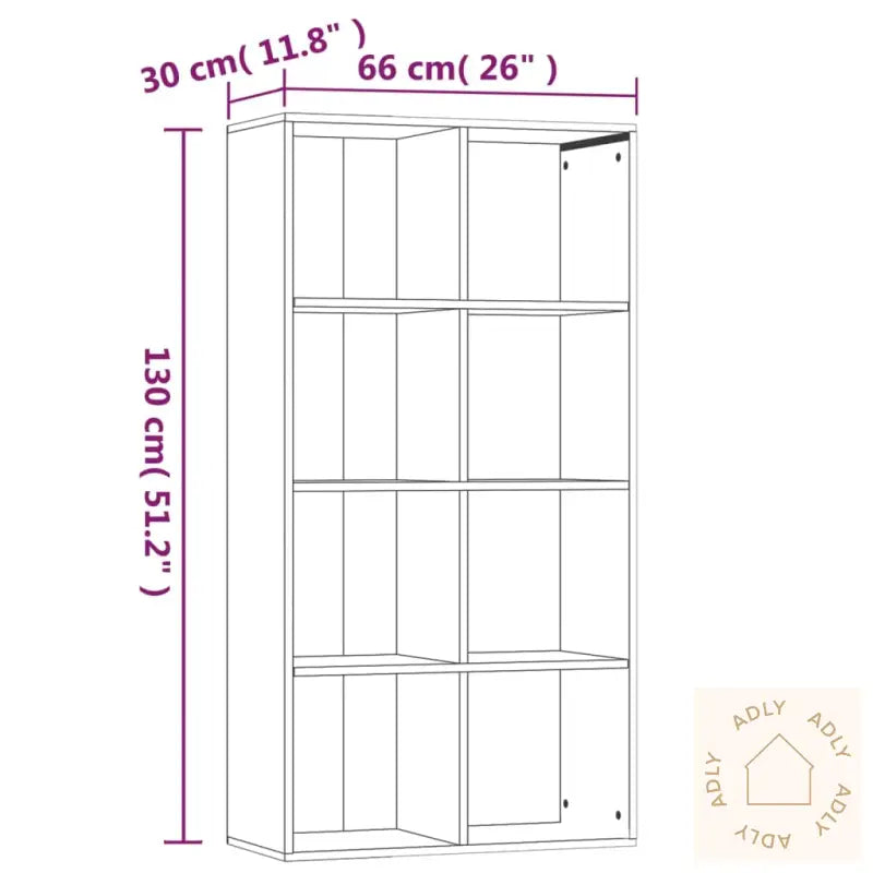 Bokhylle/Skjenk Røkt Eik 66X30X130 Cm Konstruert Tre