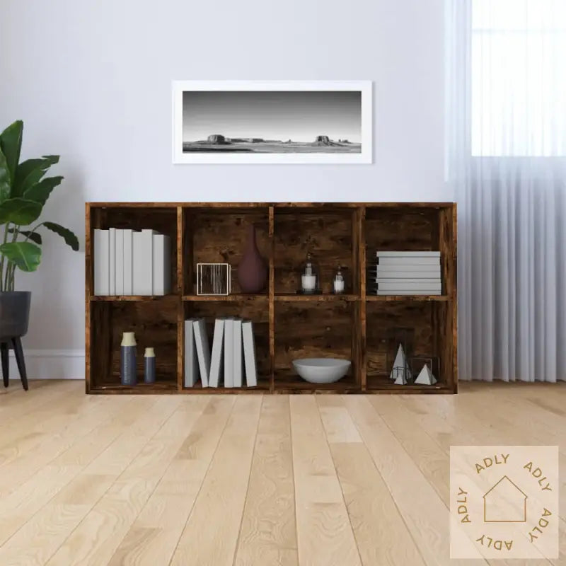 Bokhylle/Skjenk Røkt Eik 66X30X130 Cm Konstruert Tre