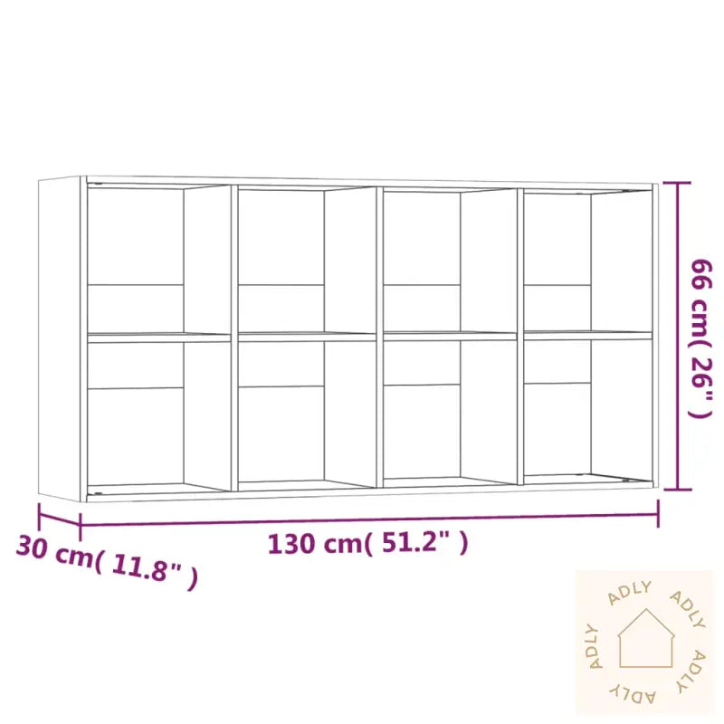 Bokhylle/Skjenk Røkt Eik 66X30X130 Cm Konstruert Tre