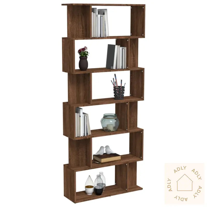 Bokhylle/Romdeler Brun Eik 80X24X192 Cm Konstruert Tre