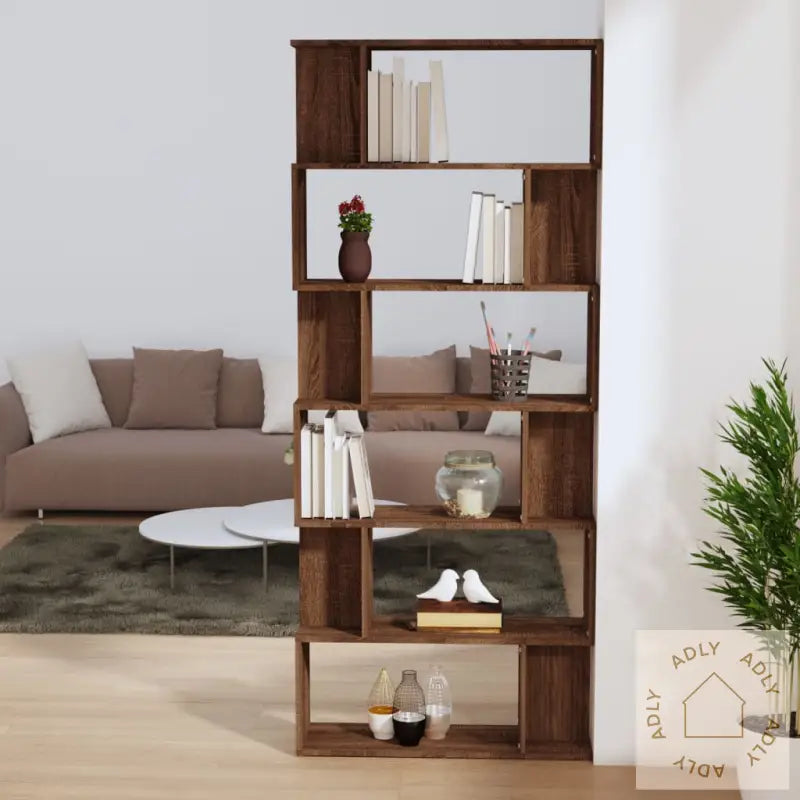 Bokhylle/Romdeler Brun Eik 80X24X192 Cm Konstruert Tre