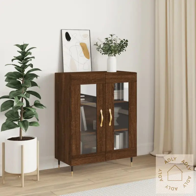 Skjenk Brun Eik 69,5X34X90 Cm Konstruert Tre