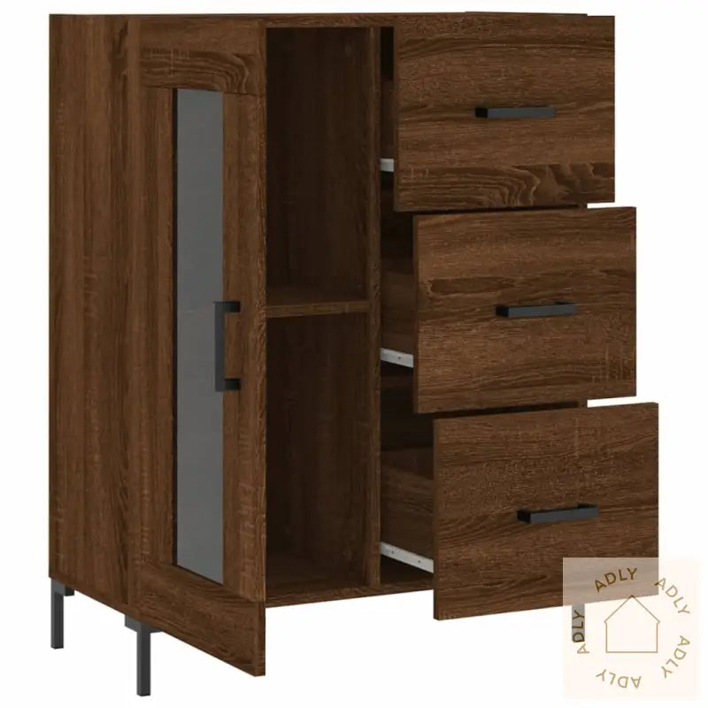 Skjenk Brun Eik 69,5X34X90 Cm Konstruert Tre