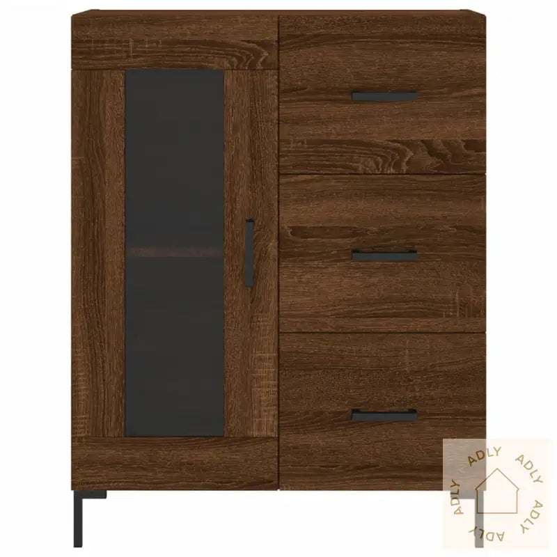 Skjenk Brun Eik 69,5X34X90 Cm Konstruert Tre