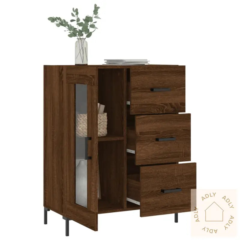 Skjenk Brun Eik 69,5X34X90 Cm Konstruert Tre