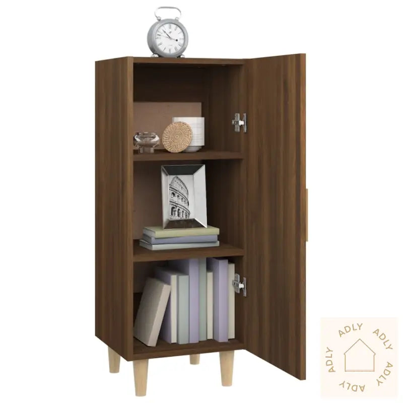 Skjenk Brun Eik 34,5X34X90 Cm Konstruert Tre
