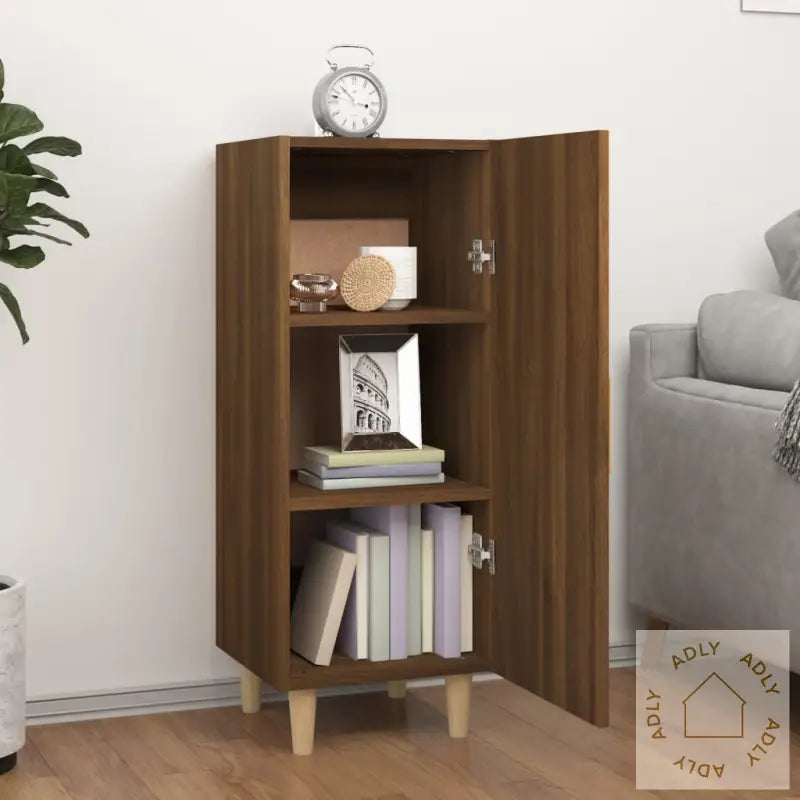 Skjenk Brun Eik 34,5X34X90 Cm Konstruert Tre