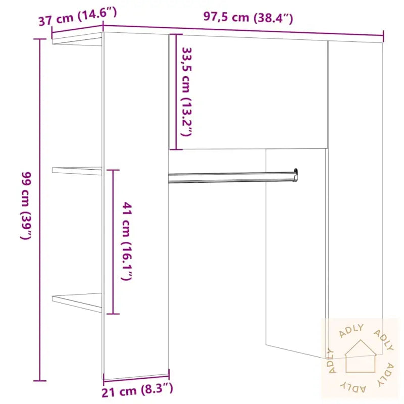 Gangskap Gammelt Tre 97,5X37X99 Cm Konstruert Tre
