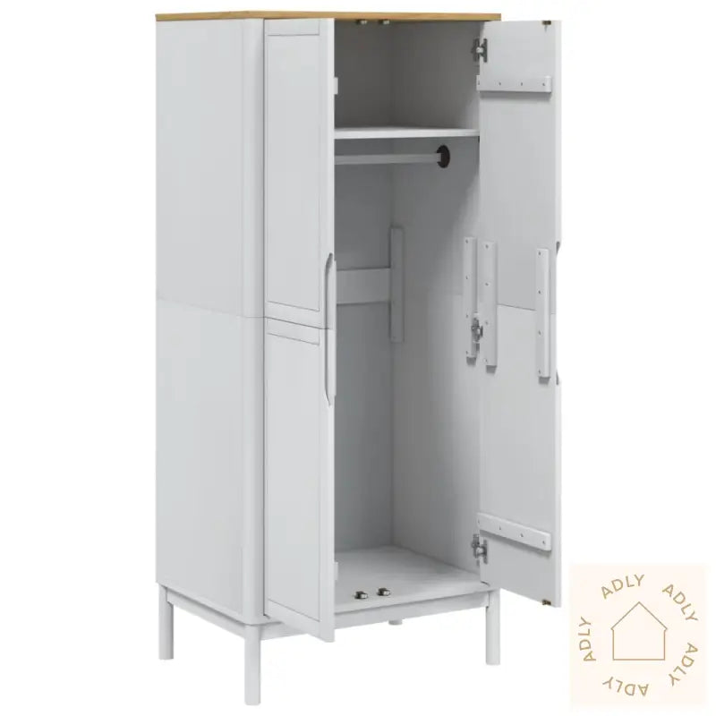 Garderobe Floro Hvit 77X53X171 Cm Heltre Furu