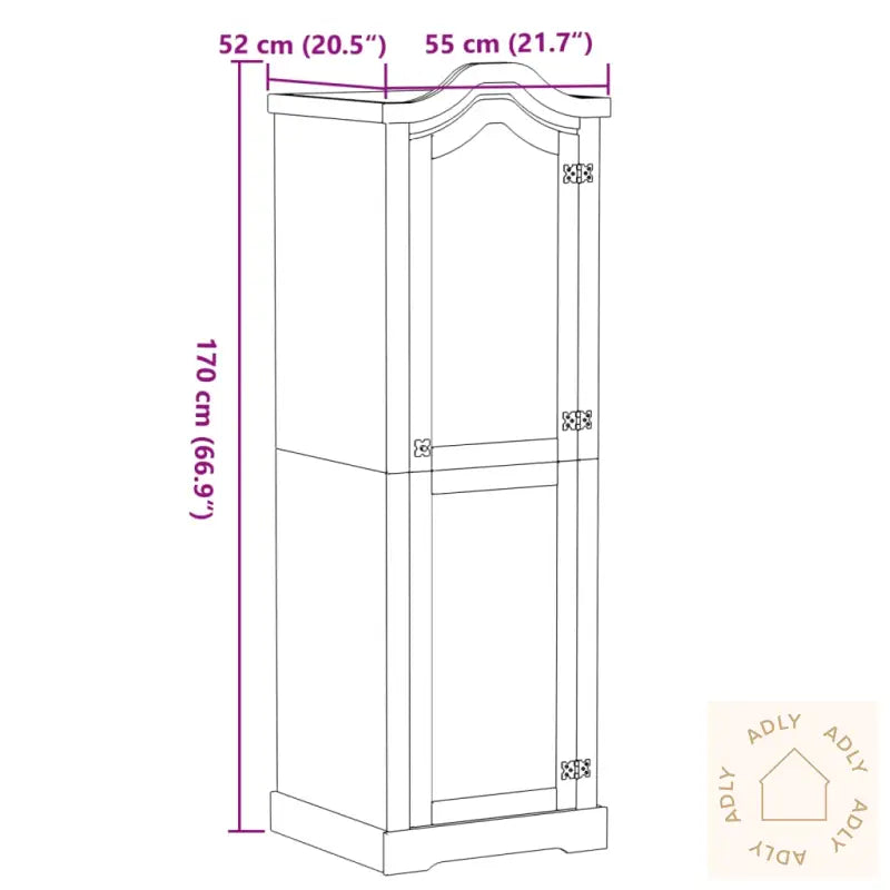 Garderobe Corona 55X52X170 Cm Heltre Furu