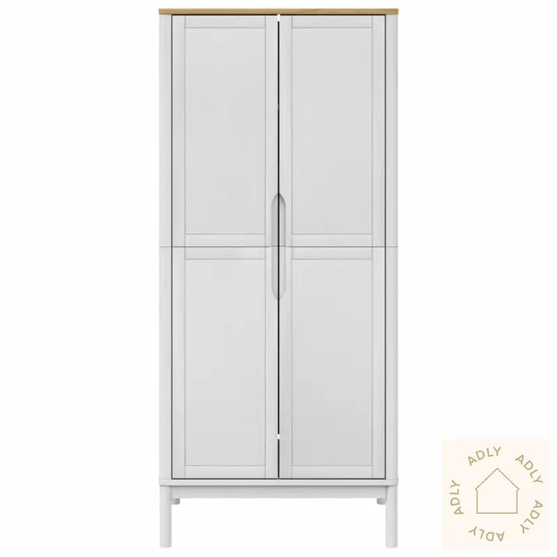 Garderobe Floro Hvit 77X53X171 Cm Heltre Furu