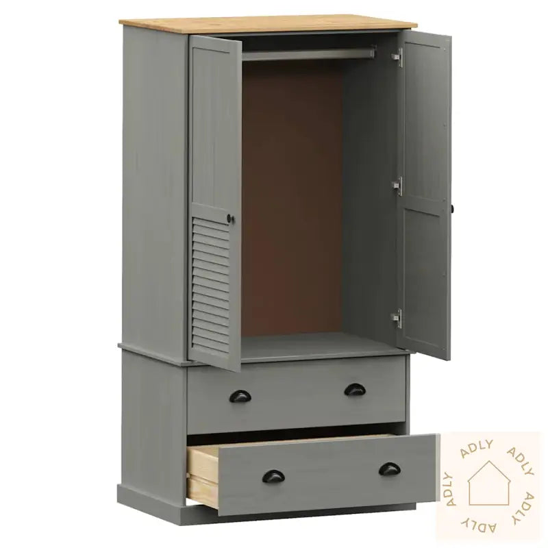 Garderobe Vigo Grå 90X55X170 Cm Heltre Furu