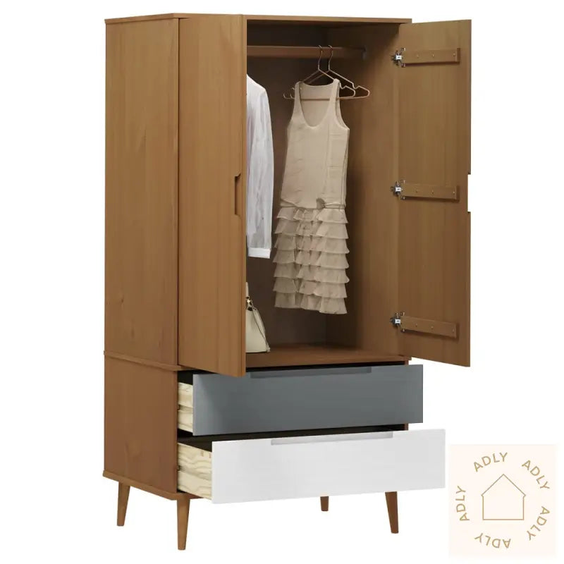 Garderobe Molde Brun 90X55X175 Cm Heltre Furu