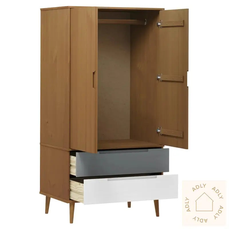 Garderobe Molde Brun 90X55X175 Cm Heltre Furu