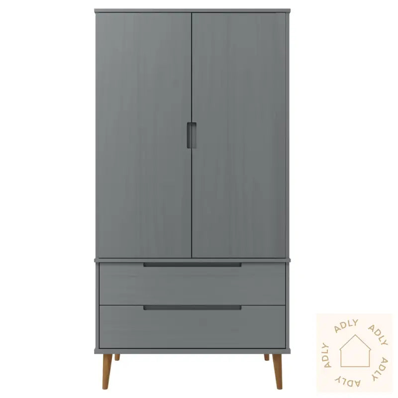 Garderobe Molde Grå 90X55X175 Cm Heltre Furu