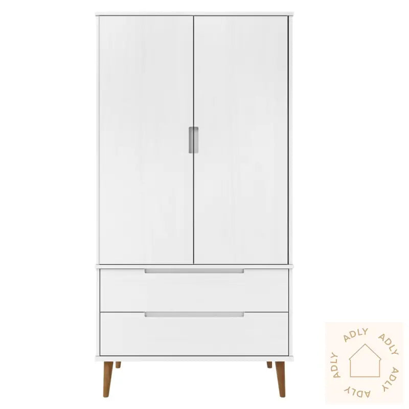 Garderobe Molde Hvit 90X55X175 Cm Heltre Furu