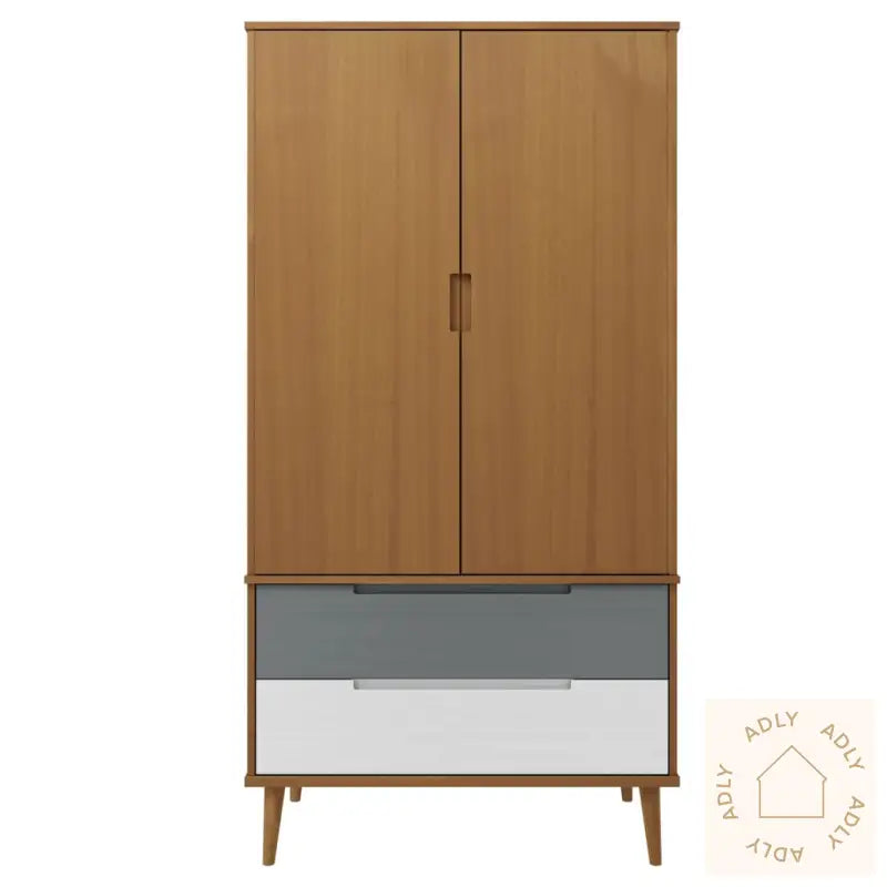 Garderobe Molde Brun 90X55X175 Cm Heltre Furu