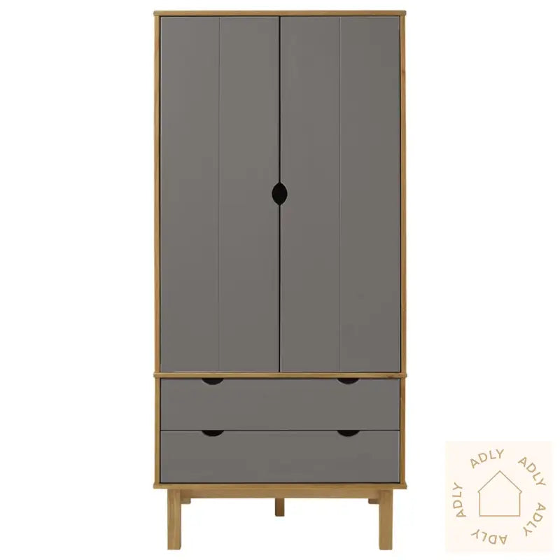 Garderobe Otta Brun Og Grå 76,5X53X172 Cm Heltre Furu