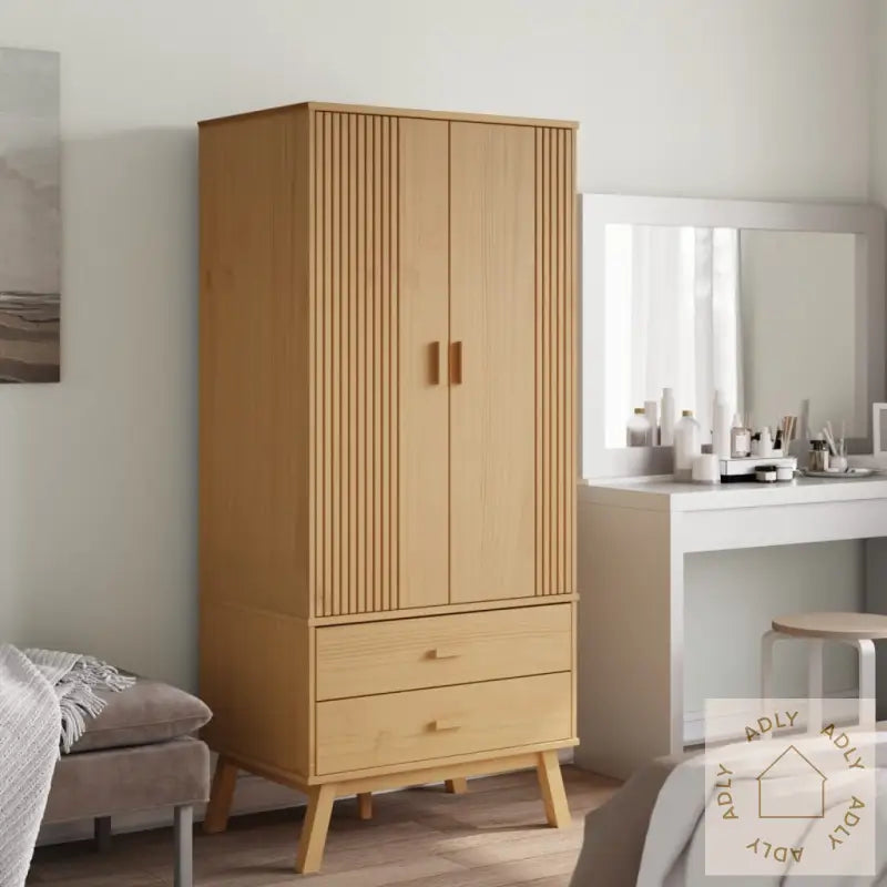 Garderobe Olden Brun 76,5X53X172 Cm Heltre Furu