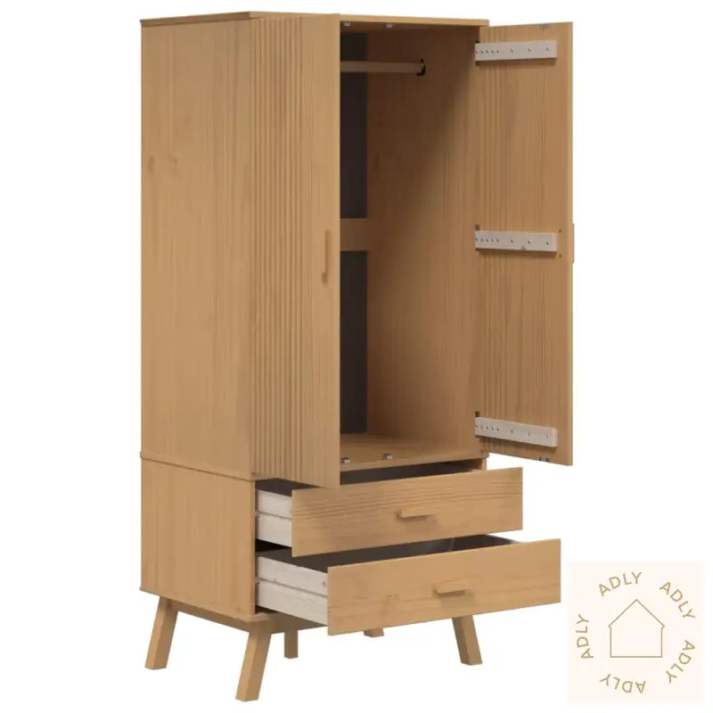 Garderobe Olden Brun 76,5X53X172 Cm Heltre Furu