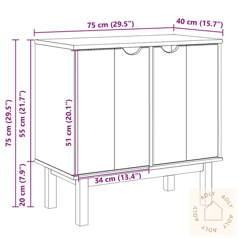 Skap For Gang Otta 75X40X75 Cm Heltre Furu