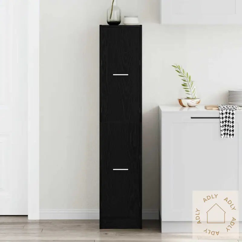 Apotekskap Svart Eik 30X41X144,5 Cm Konstruert Tre