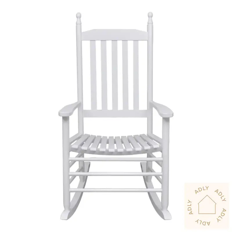 Gyngestol Med Buet Sete Hvit Tre