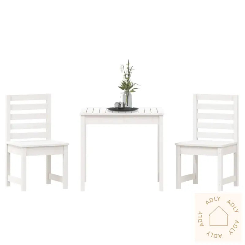 Hagebistrosett Hvit 3 Deler Heltre Furu