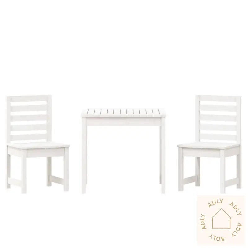 Hagebistrosett Hvit 3 Deler Heltre Furu