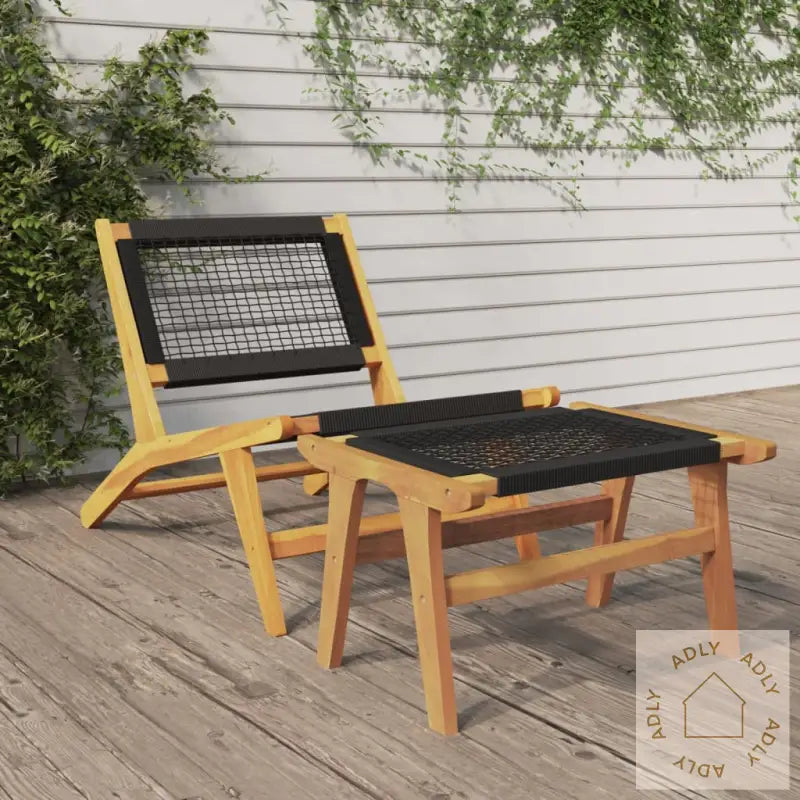 Hagestol Med Fotstøtte Heltre Teak Og Polyester
