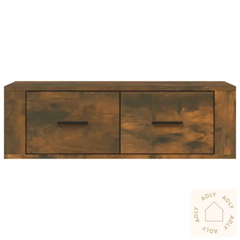 Hengende Tv Benk Røkt Eik 80X36X25 Cm Konstruert Tre