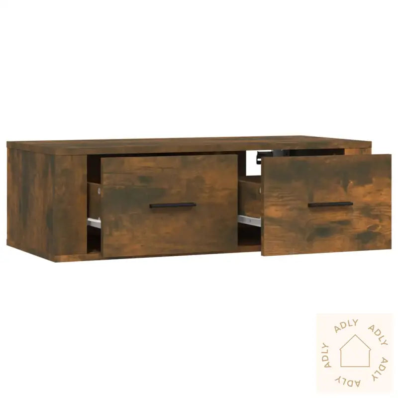 Hengende Tv Benk Røkt Eik 80X36X25 Cm Konstruert Tre