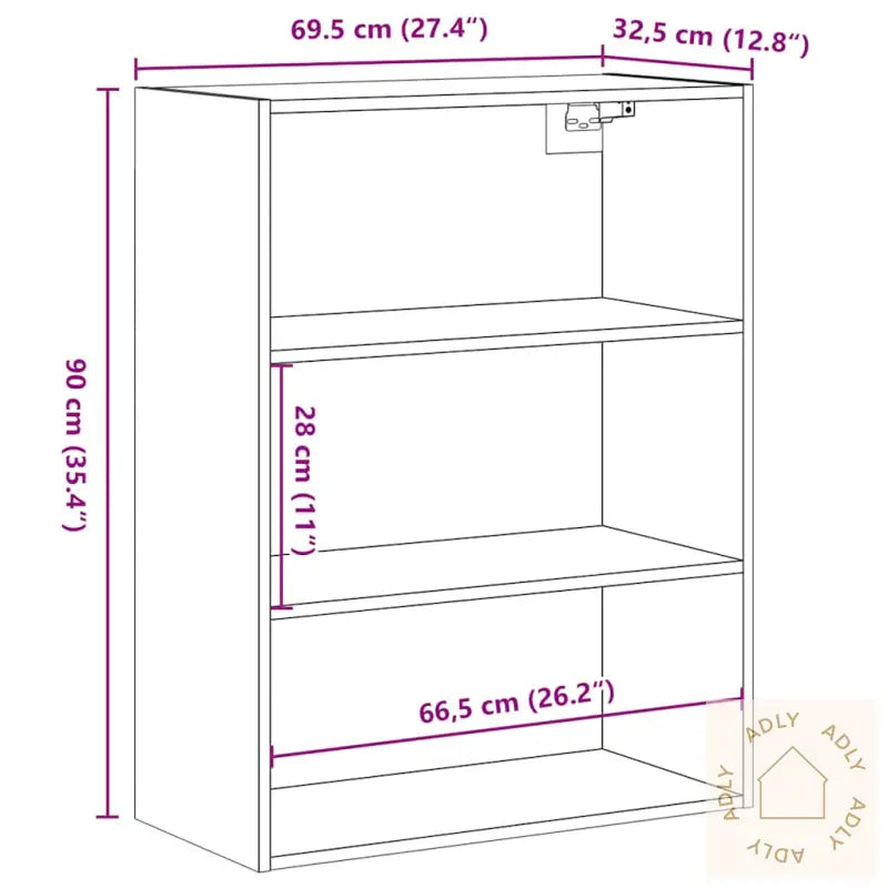 Hengende Veggskap Artisan Eik 69,5X32,5X90 Cm