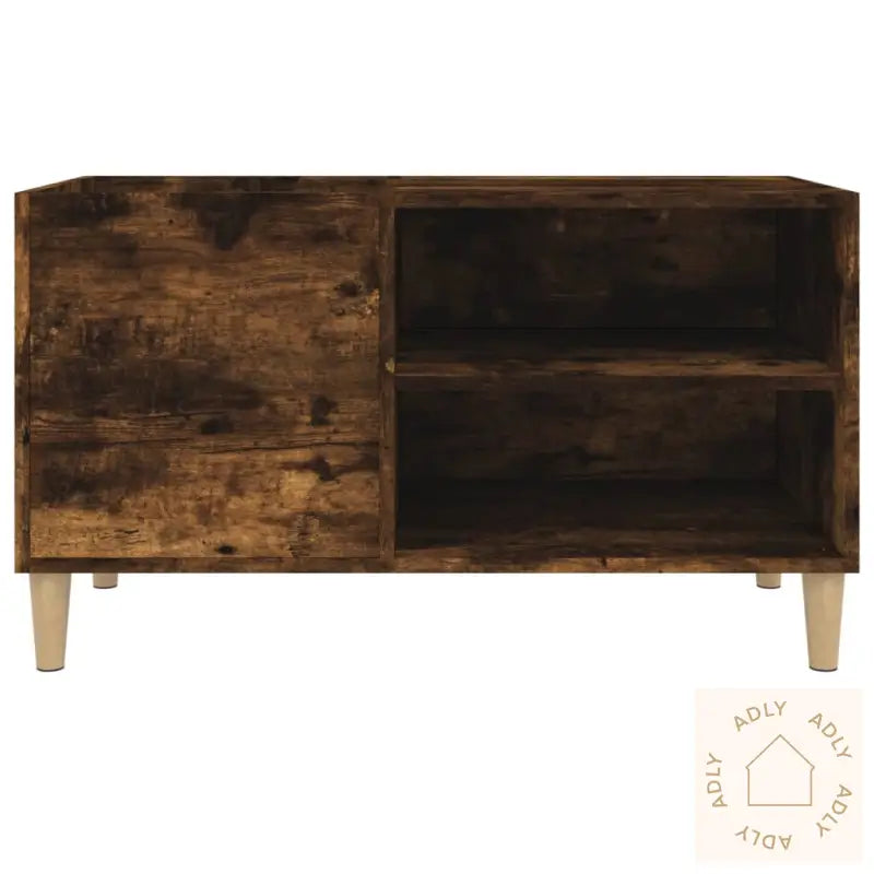 Hifi-Benk Røkt Eik 84,5X38X48 Cm Konstruert Tre