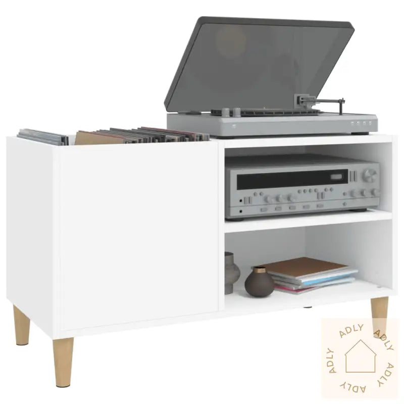 Hifi-Benk Hvit 84,5X38X48 Cm Konstruert Tre