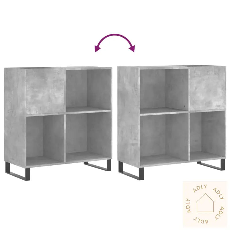 Hifi-Benk Betonggrå 84,5X38X89 Cm Konstruert Tre