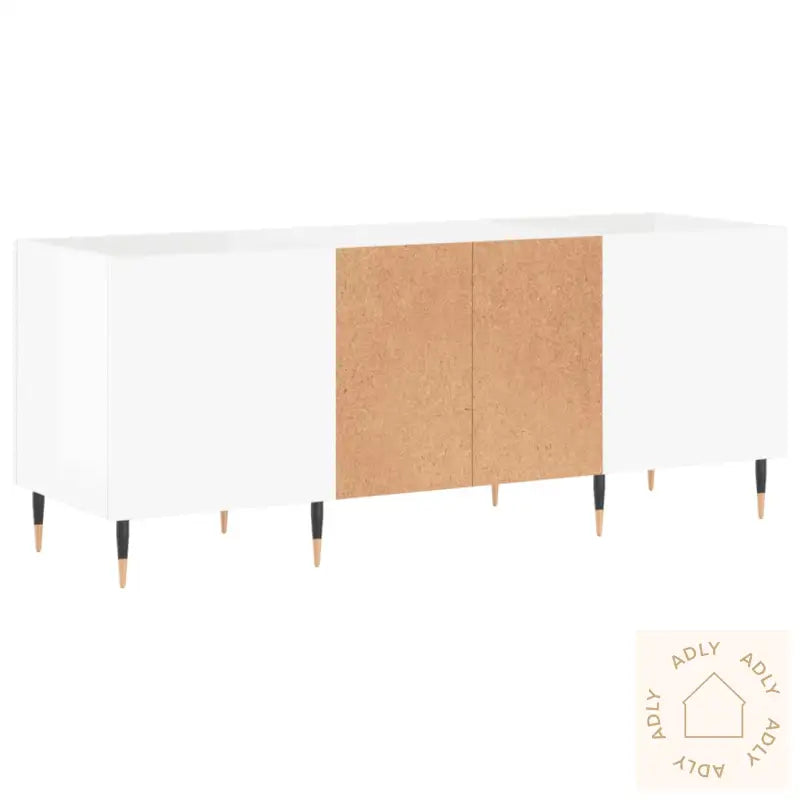 Hifi-Benk Høyglans Hvit 121X38X48 Cm Konstruert Tre