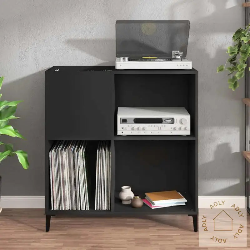 Hifi-Benk Svart 84,5X38X89 Cm Konstruert Tre